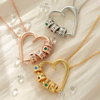 personalized sweetheart birthstone necklace