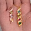 DNA Spiral intertwined love Personalized  1-8 Engravings Necklace