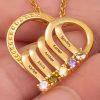 Sterling Silver Necklace 2-6 Names Birthstone Necklace