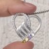 Sterling Silver Necklace 2-6 Names Birthstone Necklace