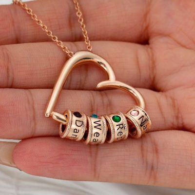 personalized sweetheart birthstone necklace