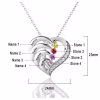 Heart Birthstone Necklaces in 925 Sterling Silver