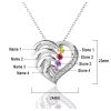 Heart Birthstone Necklaces in 925 Sterling Silver