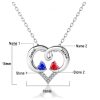 Forever Love Engraved Heart 2 Birthstone Necklace