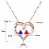 Forever Love Engraved Heart 2 Birthstone Necklace