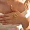 Custom Engraved Heart Pendant Necklace with Beads