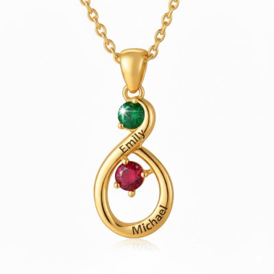 Eternal Bond – Personalized Infinity Birthstone Necklace