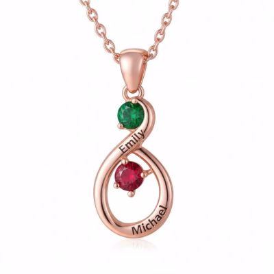 Eternal Bond – Personalized Infinity Birthstone Necklace