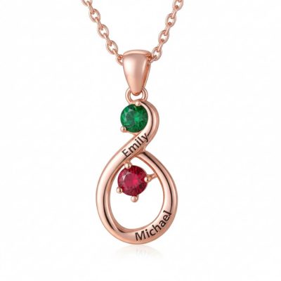 Eternal Bond – Personalized Infinity Birthstone Necklace