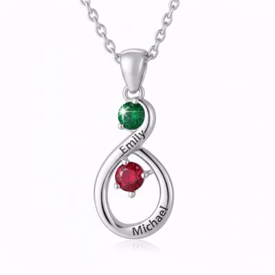 Eternal Bond – Personalized Infinity Birthstone Necklace