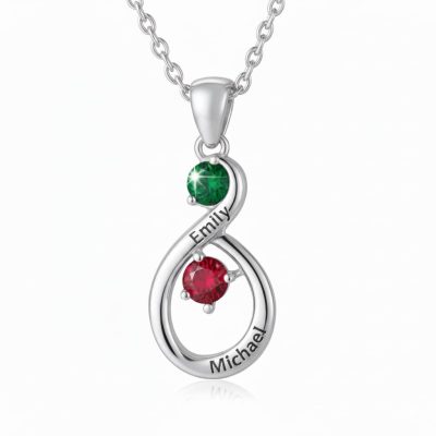 Eternal Bond – Personalized Infinity Birthstone Necklace