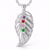 feather of the same lineage Engraved Family Birthstone Necklace