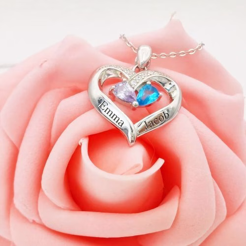 Forever Together Engraved Birthstone Necklace