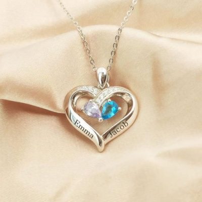 Forever Together Engraved Birthstone Necklace