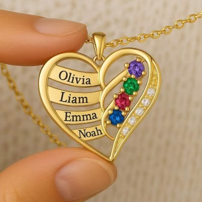 Personalized New artwork 925 Silver Family Necklace