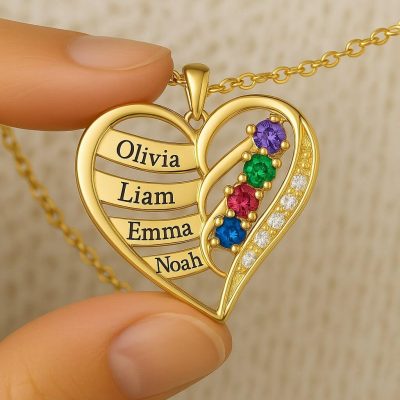 Personalized New artwork 925 Silver Family Necklace