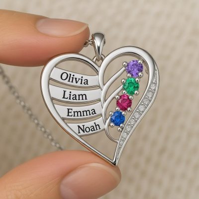Personalized New artwork 925 Silver Family Necklace