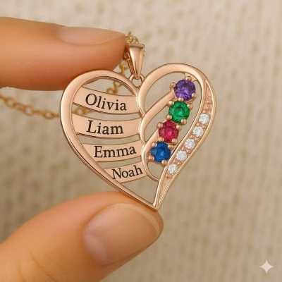 Personalized New artwork 925 Silver Family Necklace