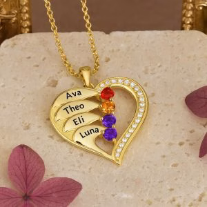 Newest Heart Birthstone Necklaces in 925 Sterling Silver