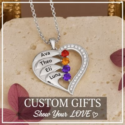 Newest Heart Birthstone Necklaces in 925 Sterling Silver