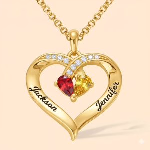 Forever Together Engraved Birthstone Necklace