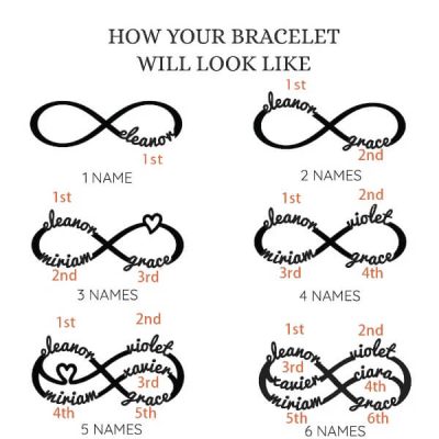 Personalized 925 sterling silver women infinity bracelet