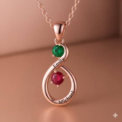 Eternal Bond – Personalized Infinity Birthstone Necklace