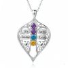 Eternal Family Bond Personalized birthstone  Family Name  necklace