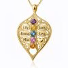 Eternal Family Bond Personalized birthstone  Family Name  necklace