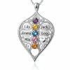 Eternal Family Bond Personalized birthstone  Family Name  necklace