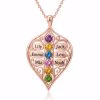 Eternal Family Bond Personalized birthstone  Family Name  necklace