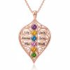 Eternal Family Bond Personalized birthstone  Family Name  necklace