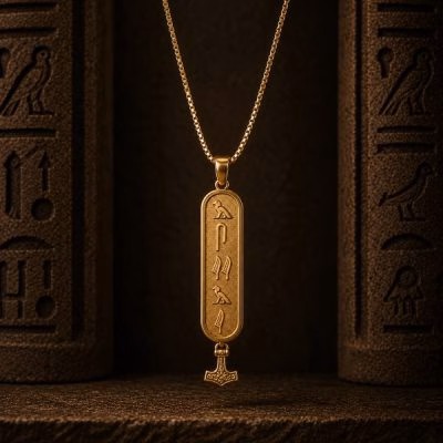 Personalized Egyptian Glyph Necklace for Men