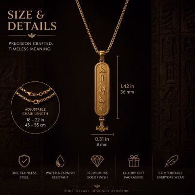Personalized Egyptian Glyph Necklace for Men