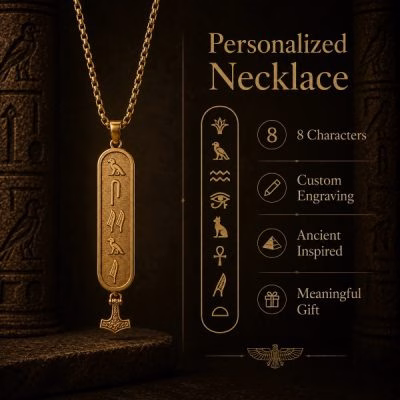 Personalized Egyptian Glyph Necklace for Men