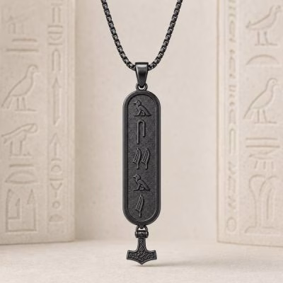 Personalized Egyptian Glyph Necklace for Men