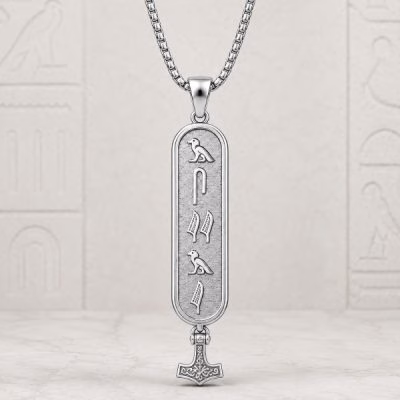 Personalized Egyptian Glyph Necklace for Men