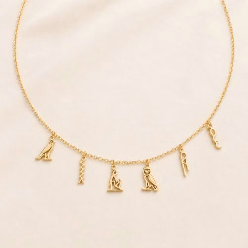 zimu_gold Egypt Custom Name Initial Jewelry