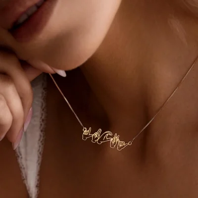 Personalized Name Necklace in Sign Language