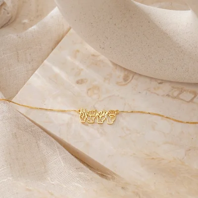 Personalized Name Necklace in Sign Language