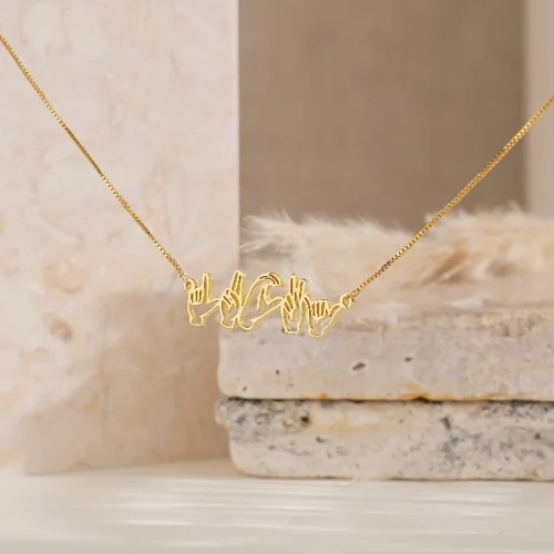 Personalized Name Necklace in Sign Language