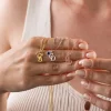 Personalized Two-Initial Necklace with Birthstones