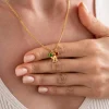 Personalized Two-Initial Necklace with Birthstones
