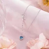 Personalized Heart Birthstone Pendant Necklace with Name Dainty Jewelry
