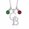 Personalized Two-Initial Necklace with Birthstones