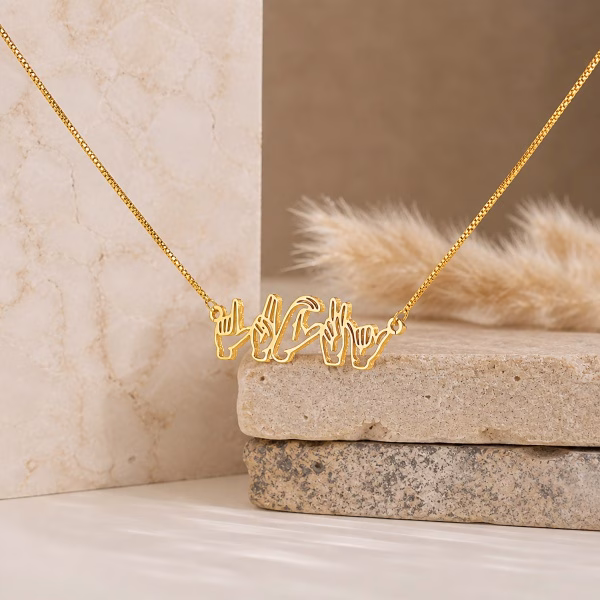 Personalized Name Necklace in Sign Language