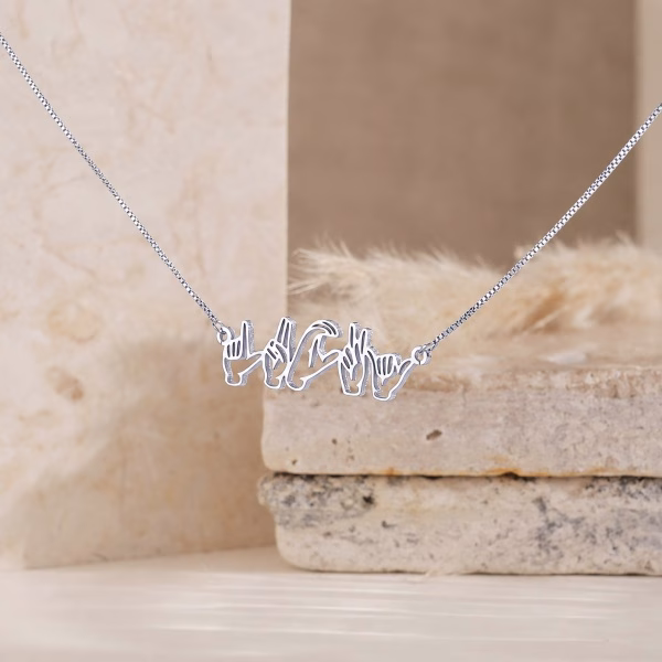 Personalized Name Necklace in Sign Language